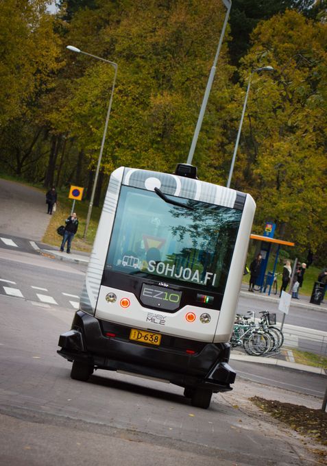EZ-10 robot bus in Otaniemi, Espoo, Finland